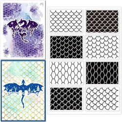Dragon Scales Clear Stamps Silicone Stamps Fish Scales Background Transparent Stamps for Card Making DIY Scrapbooking Photo