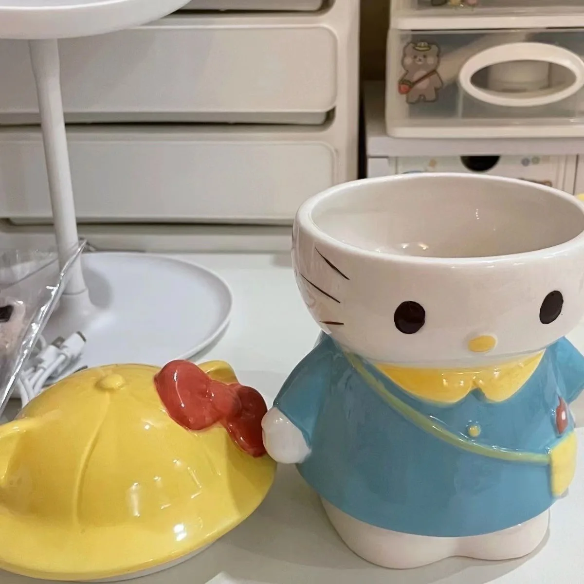Anime Sanrio Figure Model Hello Kitty Children Water Cup Cartoon Styling Birthday Decoration Model Gift