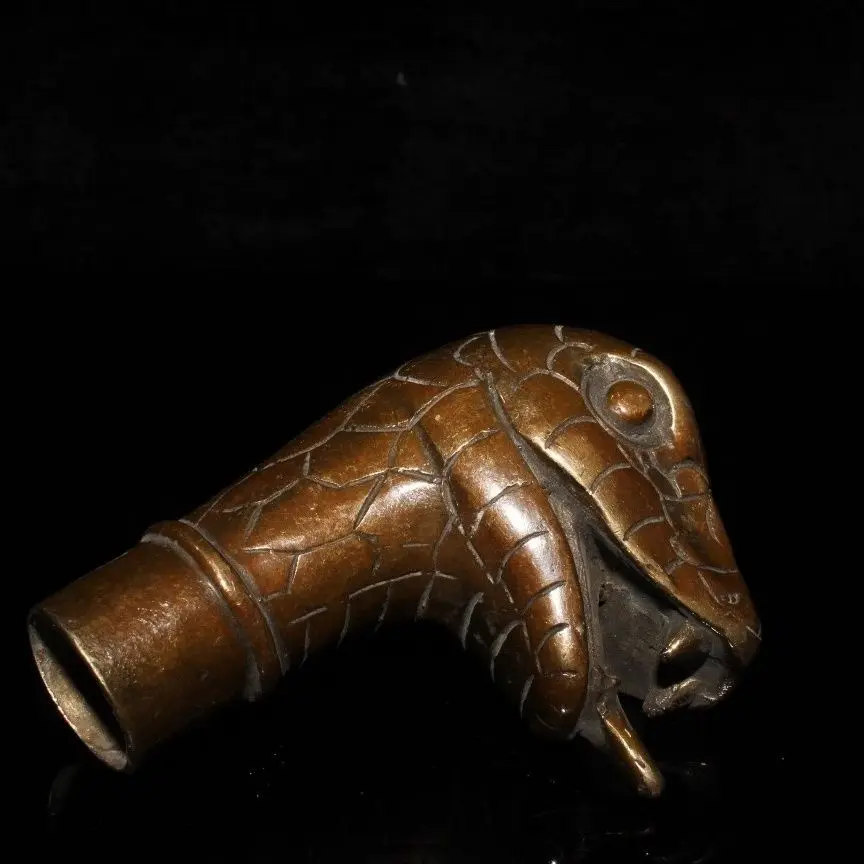 Grinning snake  Head Walking Stick Head handle Statue