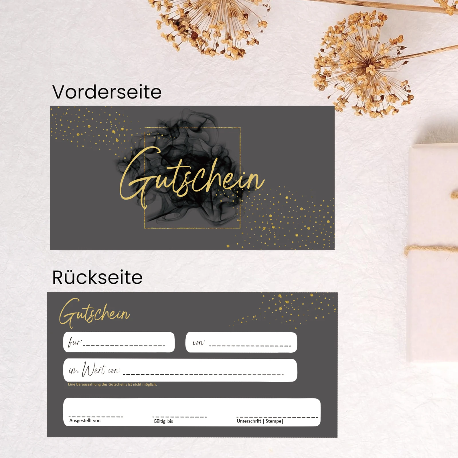 30pcs blank vouchers for you to fill out - high-quality voucher cards suitable for companies, enterprises, and catering. Exquisi