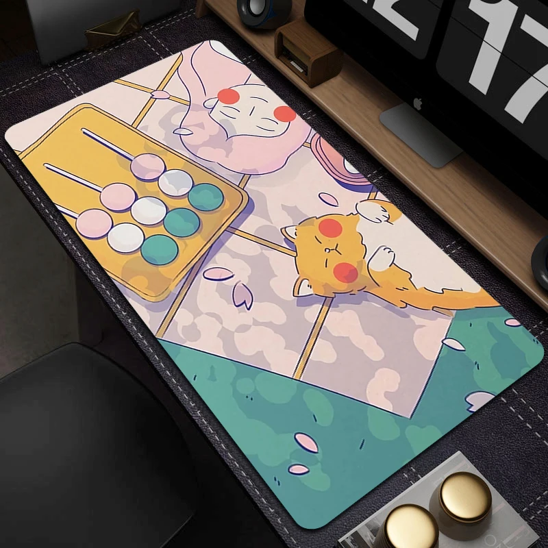 Große Gaming Mouse pad Anime rosa niedlichen Maus matte Spiel Gummi Mauspad Cartoon rutsch feste Computer Schreibtisch matte Verriegelung Rand Tischs ets