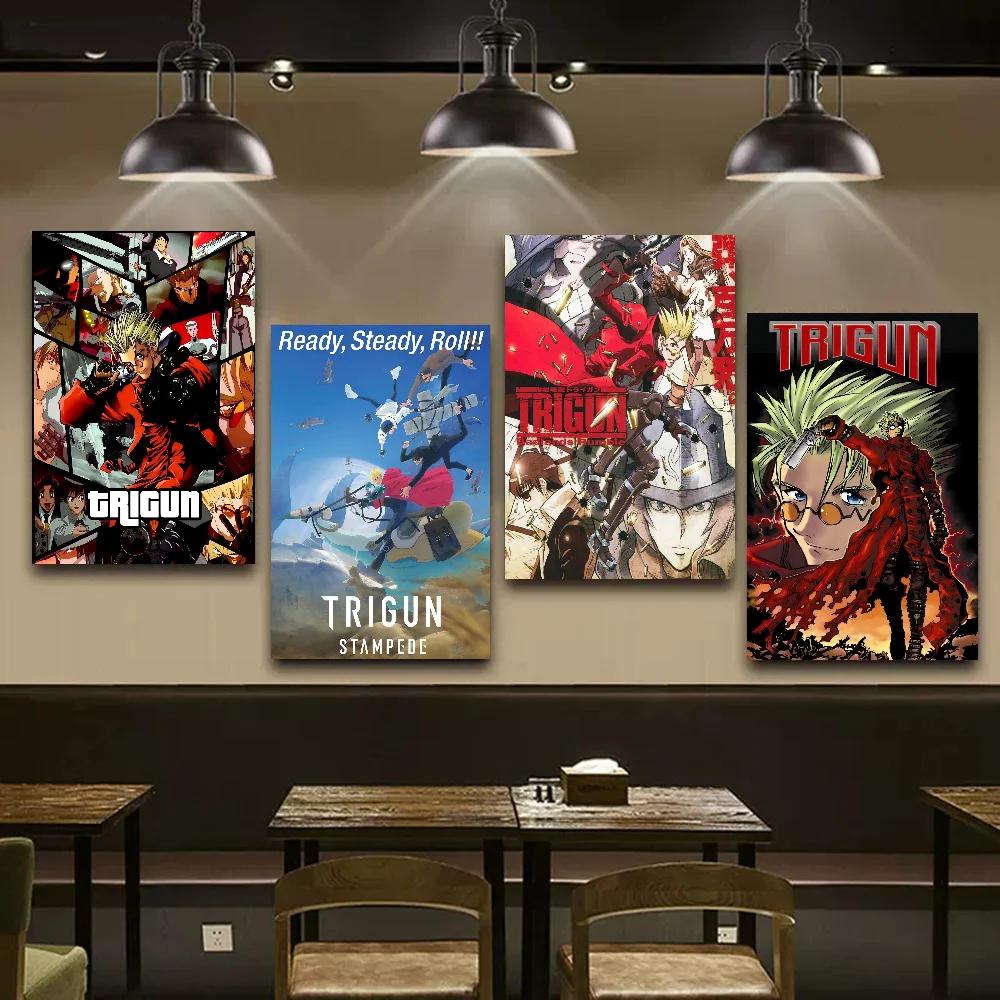 Anime Trigun Good Quality Prints And Posters Waterproof Paper Sticker Coffee House Bar Posters Wall Stickers