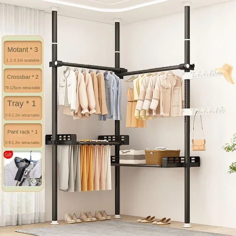 Coat Racks Clothes Hanger Clothing Storage Floor Bedroom Garment Rack Rail Living Room Percheros Wall Coat Rack Furniture WH25XP