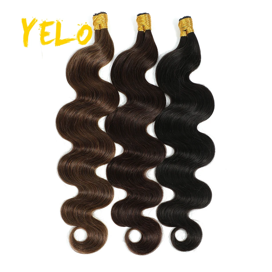 Body Wave I Tip Microlink Human Hair Extension 16 Shades Balayage Hair Natural Wavy Virgin Bulk For Women Brazilian Hair Bundles