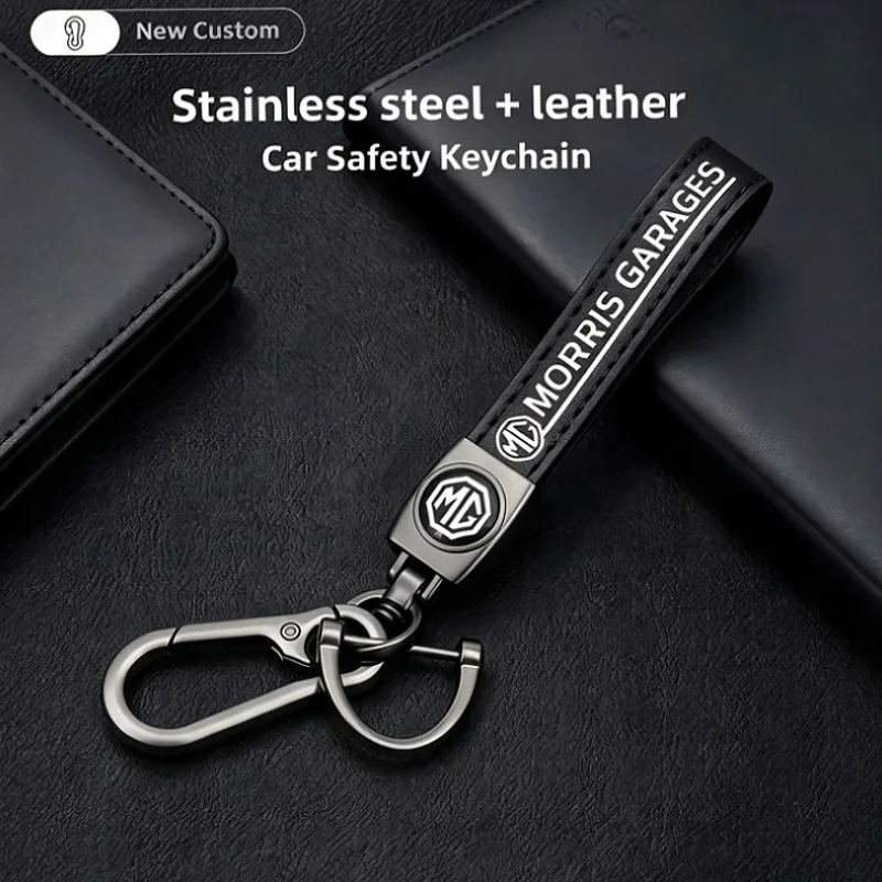 Key Fob Clip Car Keychain Key Chain Holder Leather Strap For MG ZS MG4 EV MG HS MG3 MG5 EV Marvel R MG ONE MG6 MG ZS EV