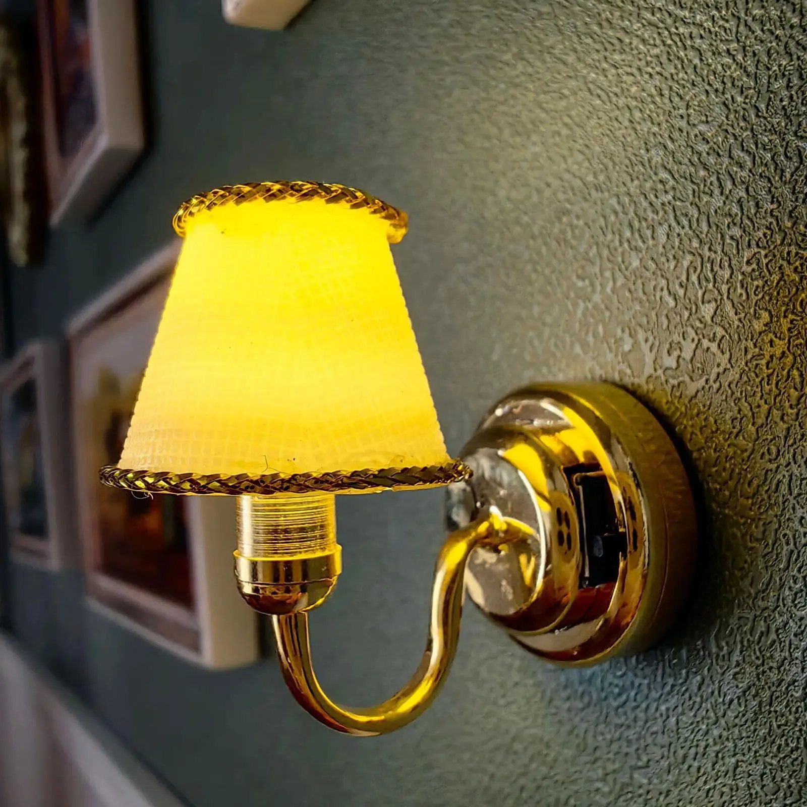 Lampada da parete per casa delle bambole 1/6 1/12, lampada da parete in miniatura, finta di giocare artigianalmente