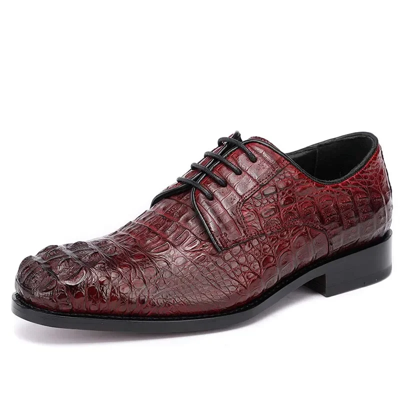 hulangzhishi new  Men dress shoes  leather sole crocodile  Leather men formal shoes  business