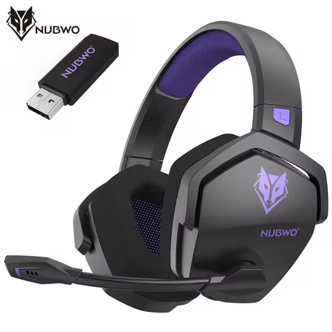 NUBWO G06 Dual Wireless Headsets Gamer with Microphone for PS5, PS4, PC, Mobile, Switch, 2.4GHz Bluetooth 5.3 Gaming Headphones