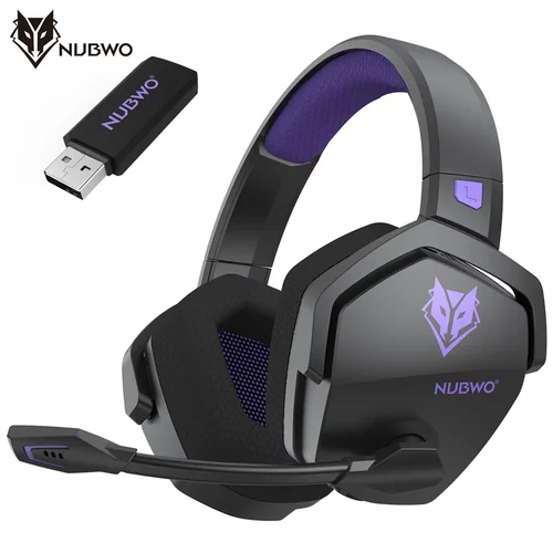 Imagen 1 del producto NUBWO G06 Auriculares inalámbricos duales para jugadores con micrófono para PS5, PS4, PC, móvil, Switch, auriculares para juegos Bluetooth 5,3 de 2,4 GHz