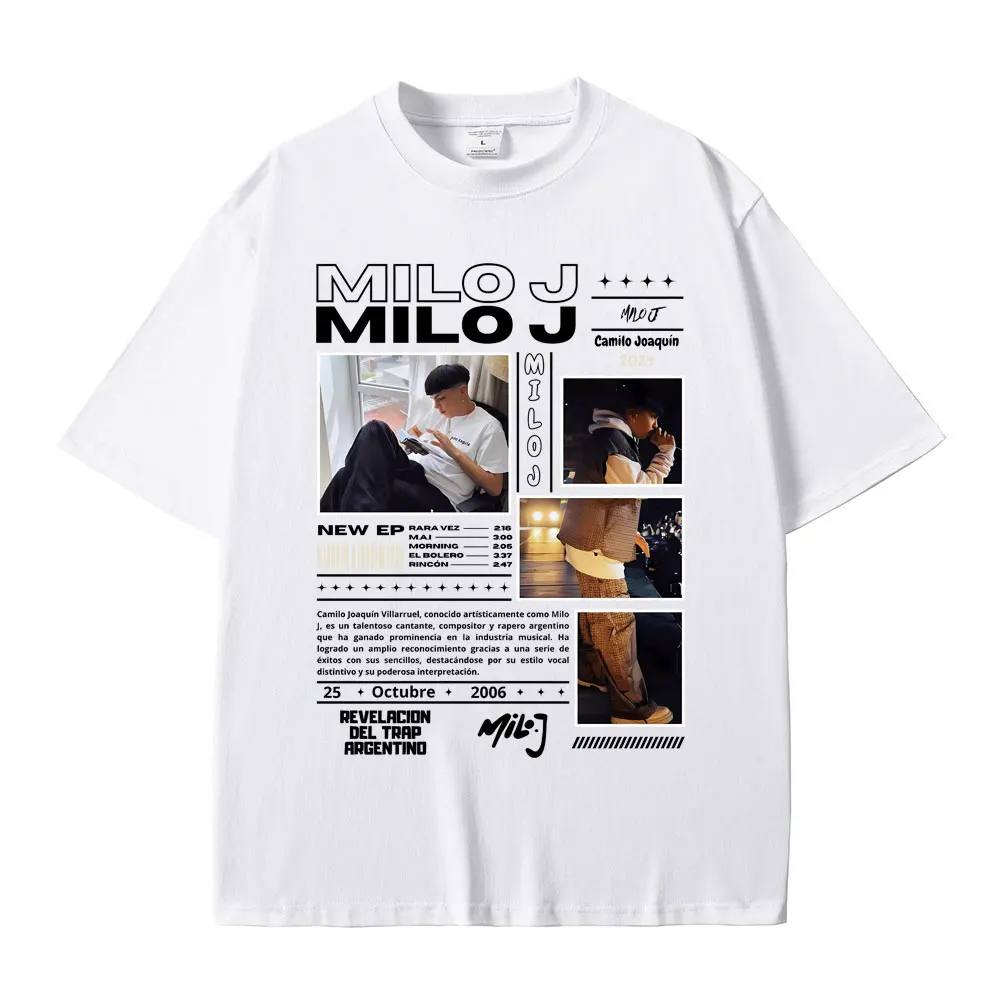 Rapper Milo J 111 Album Graphics T Shirt Men Hip Hop Fashion Streetwear Male Oversized Tshirt Men's High Quality Cotton T-shirts