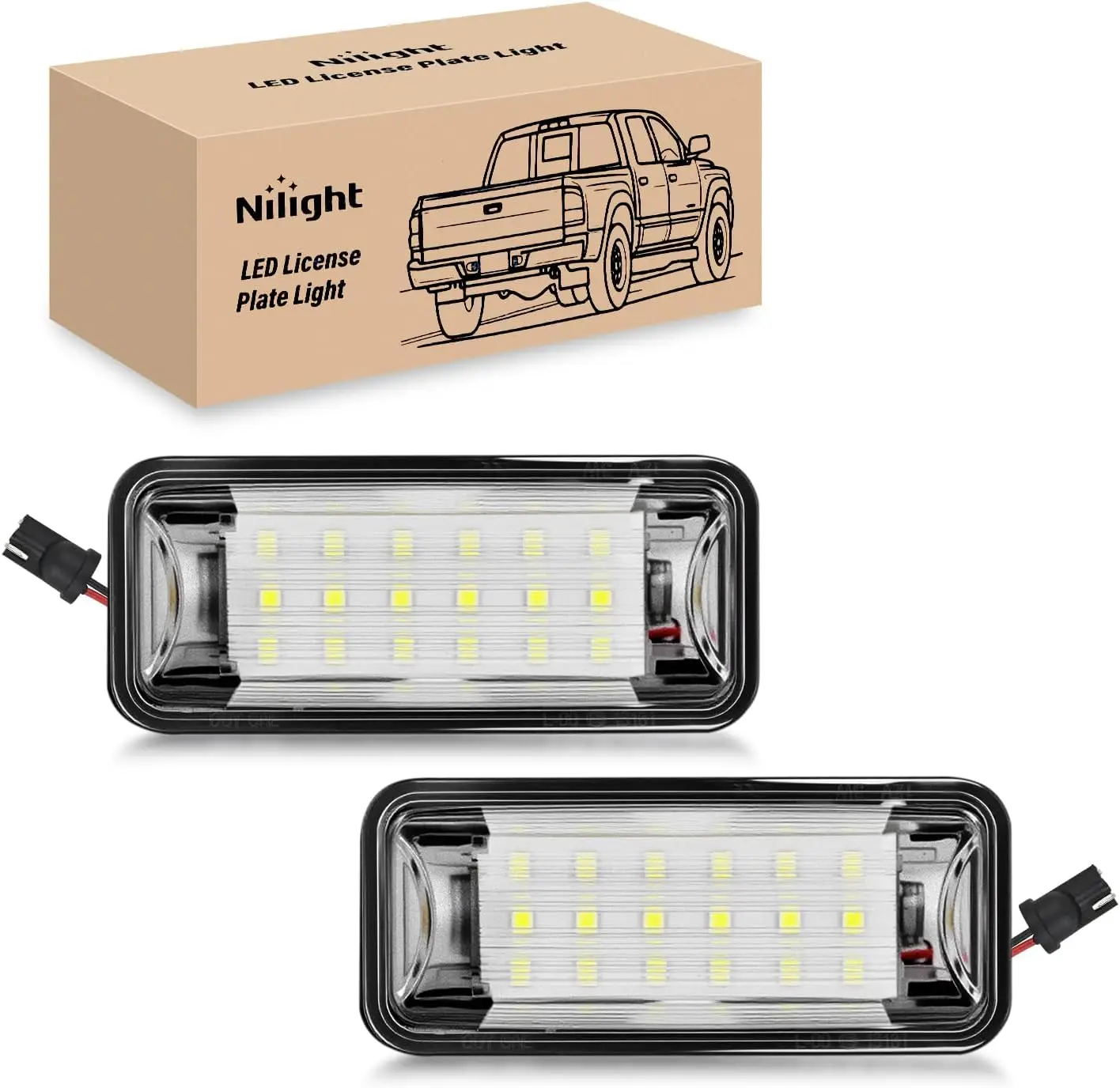 Nilight License Plate Lights Compatible with 2012 2013 2014 2015 2016 2017 2018 2019 2020 TOYOTA 86 with Black Housing 6000K White 2PCS Pack, 6000K White LED Plate Light Upgrade for Toyota 86 Street Style Night Driving