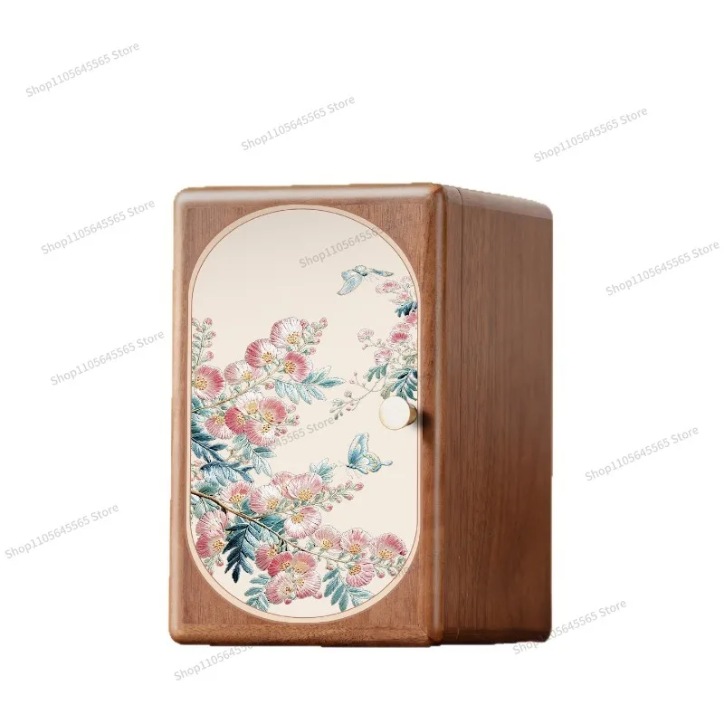 For black walnut antique jewelry box light luxury exquisite large capacity dust storage box