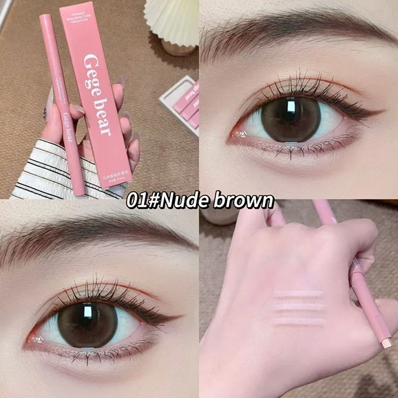 Bicolor Aufhellender Aegyo Sal Stift 2-in-1 Nude Pink Unter-Augen-Highlighter Schattenstift Natürlicher Lying-Silkworm-Kontur-Augen-Make-up-Stift – Detail 5