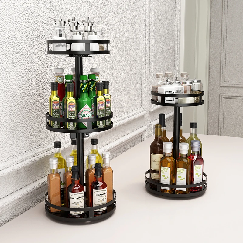 

Kitchen rotating rack countertop corner seasoning rack multi-functional spice seasoning bottle seasoning storage rack