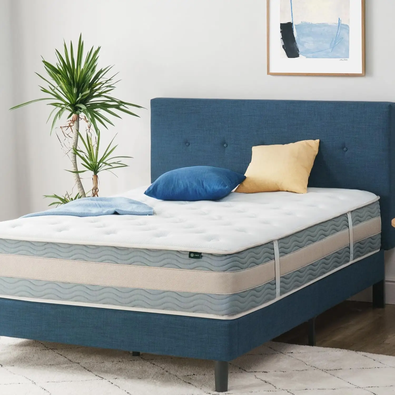 Zinus 12 Inch Koelcomfort Ondersteuning Hybride Matras [Nieuwe Versie], Koningin, Glasvezelvrij, Medium Pluche