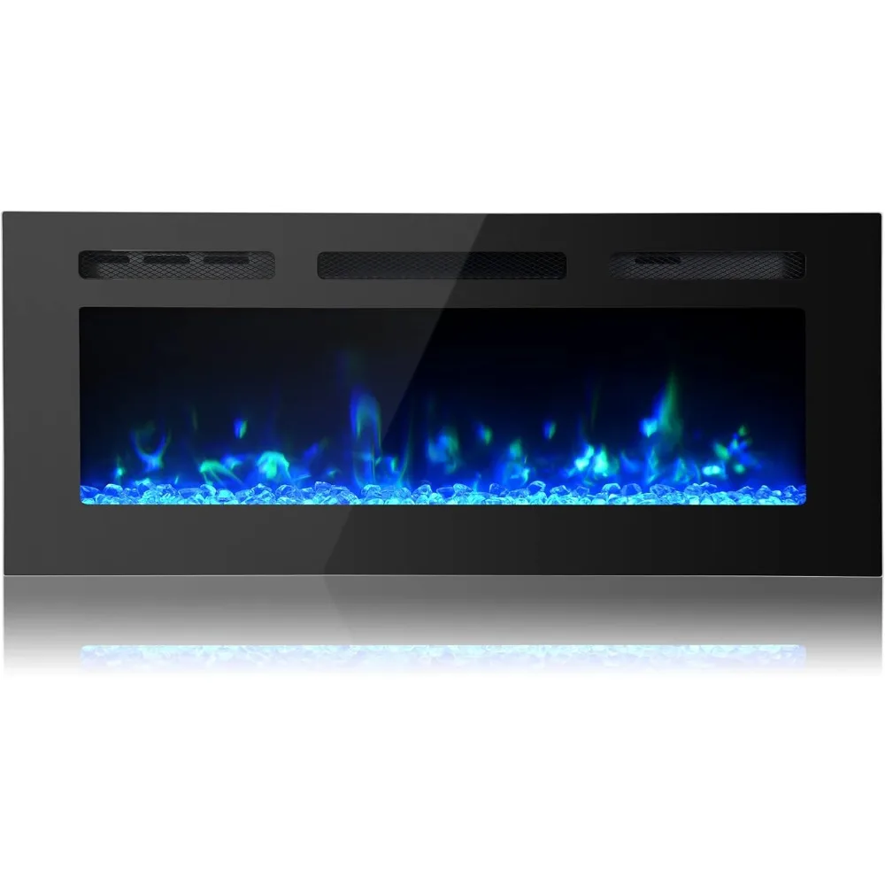 Electric Fireplace 40inch Wall Mounted, Wall Fireplace Electric with Remote Control, Electric Fireplace Recessed