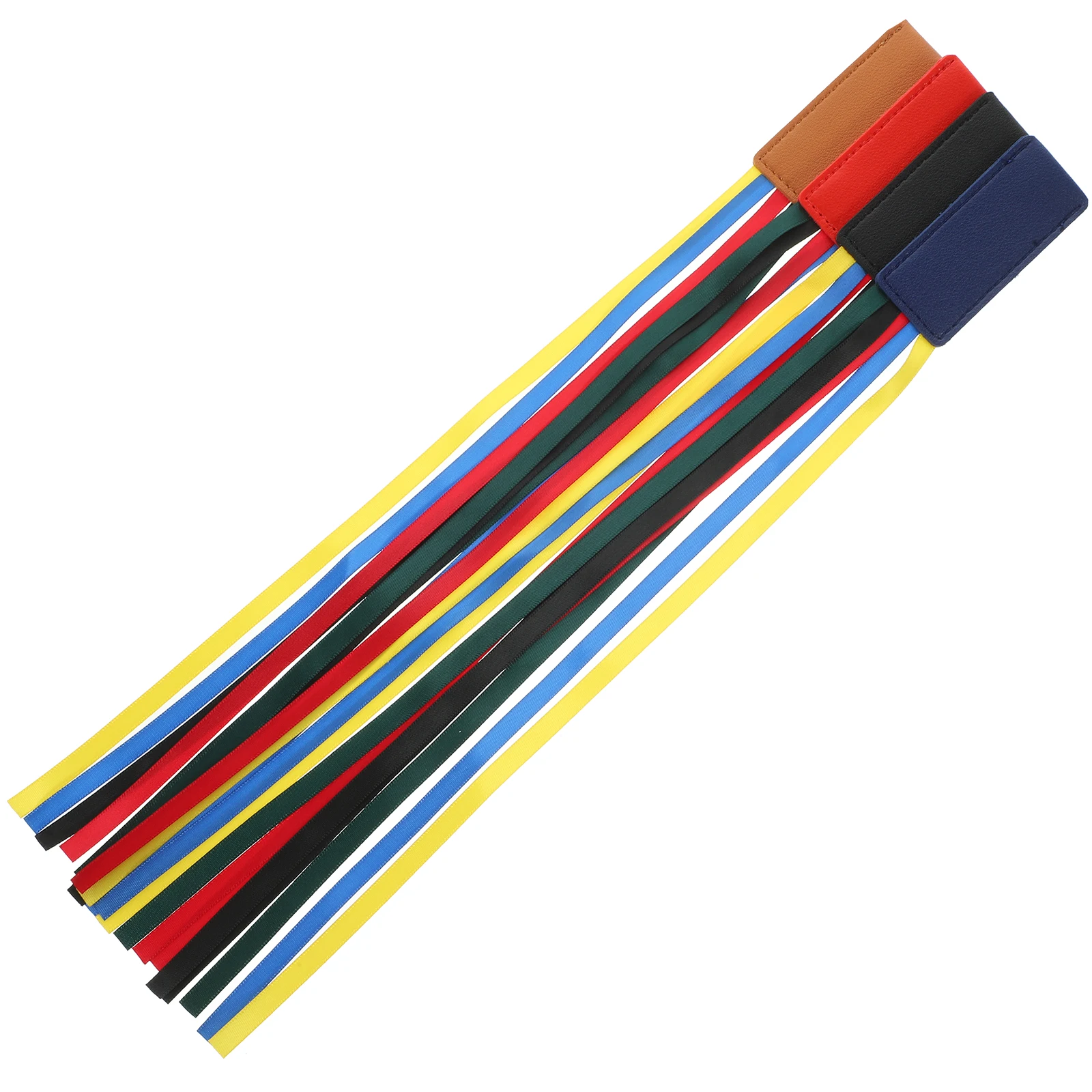 

4pcs Ribbon Bookmarks Black Red Blue Brown Page Markers Reusable Tabs for Books Student Supplies