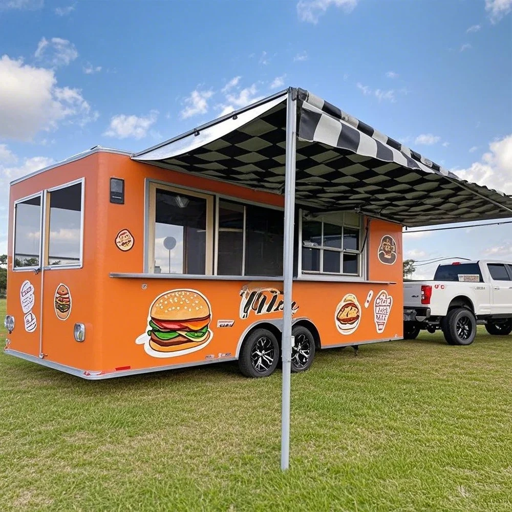Catering Fully Equipped Taco Truck Mobile Kitchen Ice Cream Cart BBQ Trailers Food Trailer Cheap Food Truck With Full Kitchen