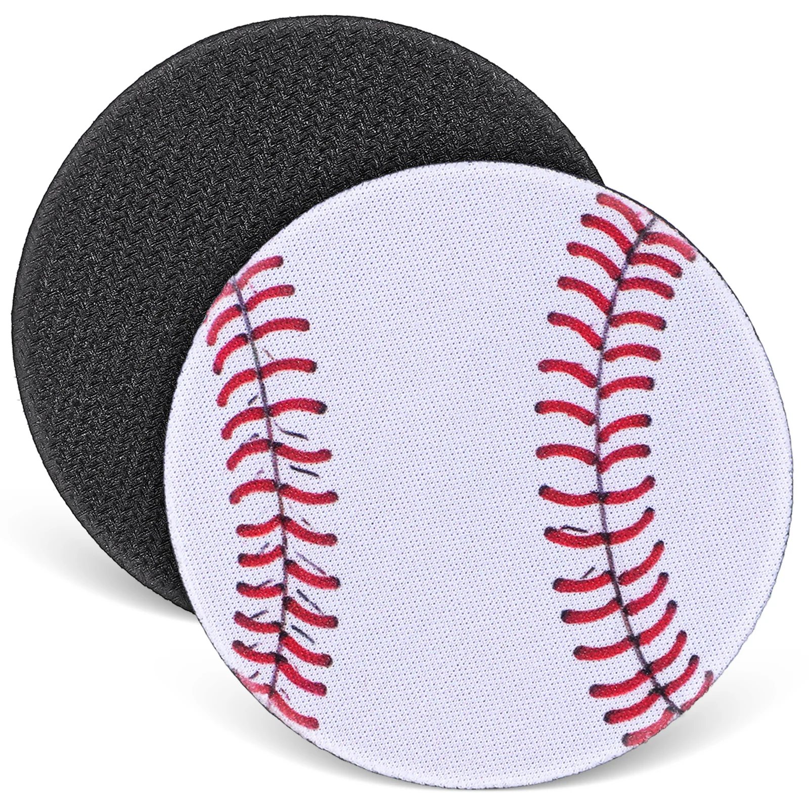 

2 Pcs Car Water Coaster Coffee Cup Mat Rubber Holder Stylish Baseball Anti Slip Universal Fit Vintage Accessories