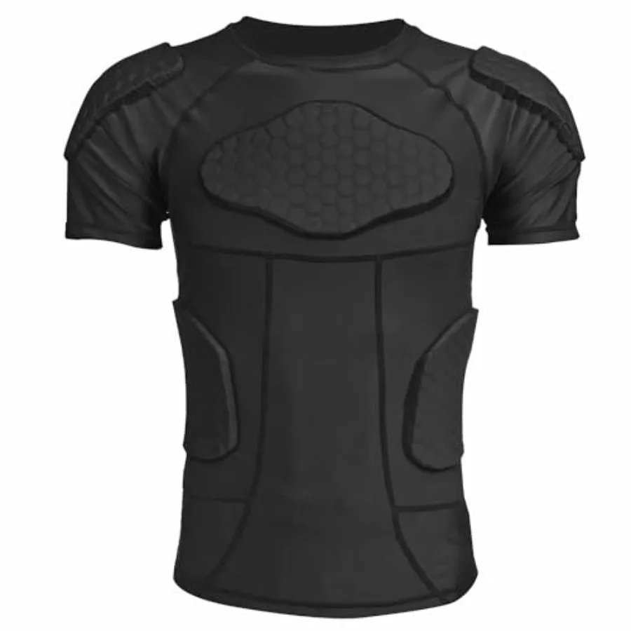 

Mens Padded Comprion Shirt Football Rib Protectors 6-Football Pads Chest Protector Padded Shirt Protective Gear for Football Ba