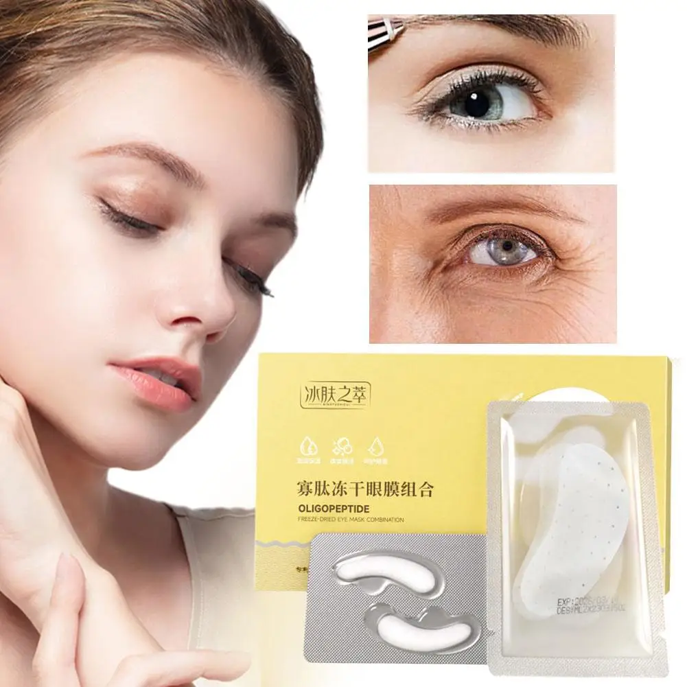 Oligopéptido antienvejecimiento de ojos liofilizado, removedor facial hidratante, Lifting de arrugas, 4 pares, P0v6