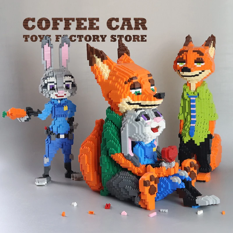 Judy Nick Diamond Building Blocks MOC Set Cartoon Movie Anime Figures Mini Bricks Toys Fox Rabbit Model Adult Children Gifts DIY view 4