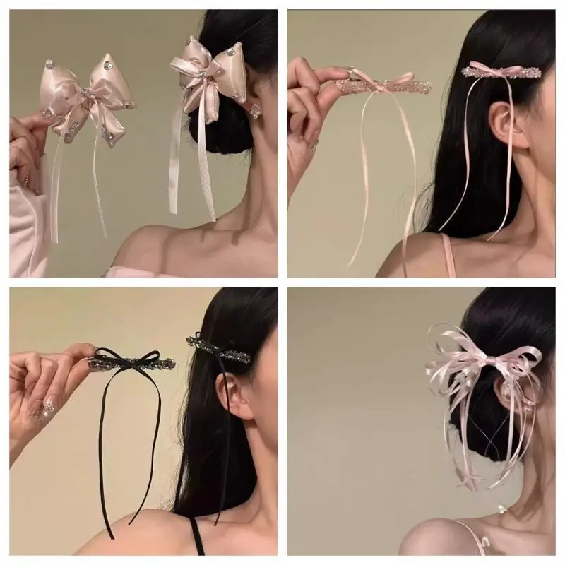 Bow Hair Clip Elegant Bangs Clip Duckbill Clip Light-luxury Hair Acces