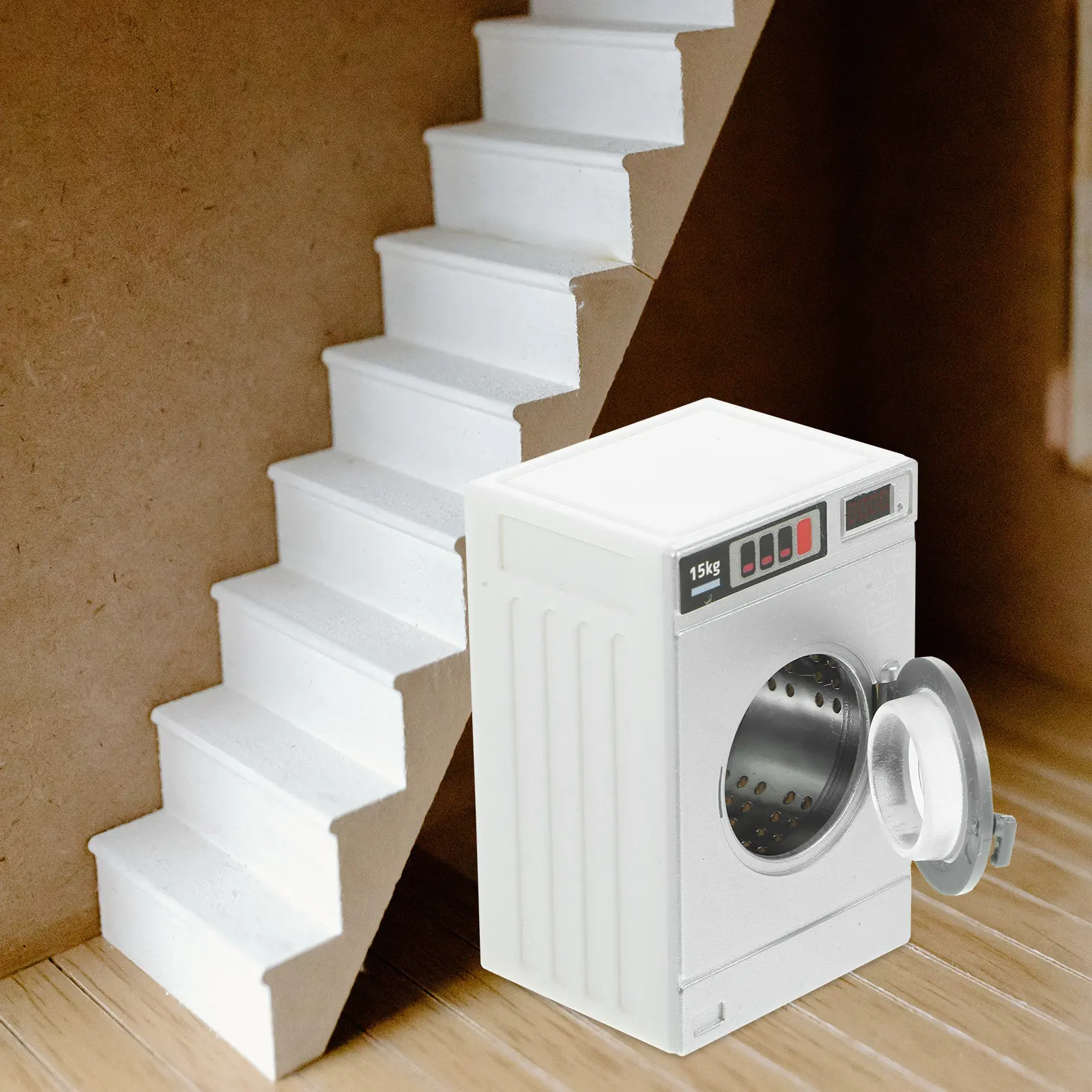 

Миниатюрная пластиковая стиральная машина: реалистичная мини-стиралка для прачечной, аксессуар для миниатюрного дома, декор для дома, стиральная машина для кукольного домика