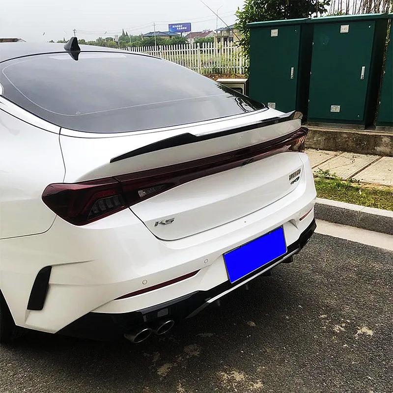 Rear Trunk Lid Boot Ducktail Lip Spoiler Wings For 2020 21 22 23 Kia Optima K5 DL3 Black White Carbon Exterior Accessories