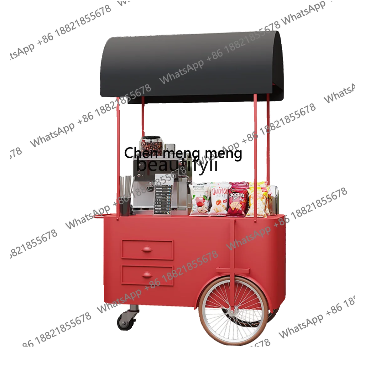 

cc182Commercial grocery store sales car, wrought iron mobile stall trolley, outdoor scenic spot stall car