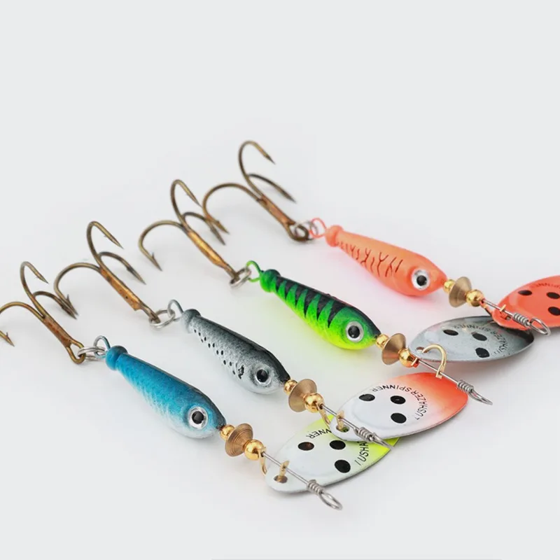 Rotating Metal Spinner Fishing Lures, Artificial Hard Bait, Sequins Iscas, Crap Bass, Pike Fishing Tackle, 11g, 15g, 18g, 1Pc