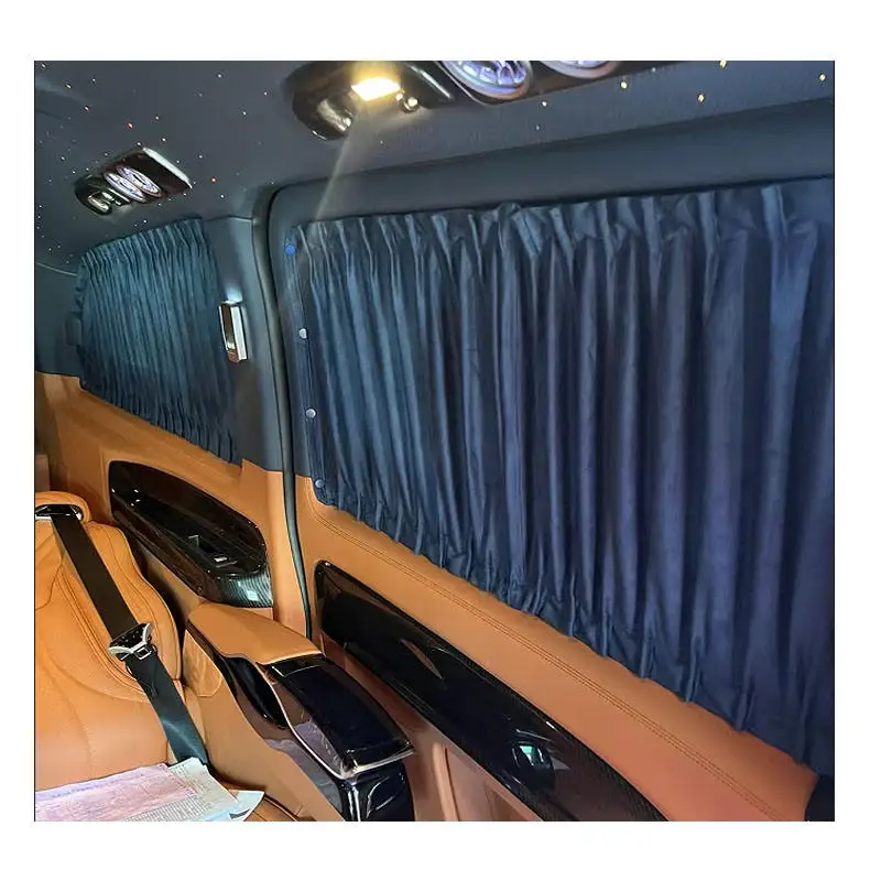 Multi-Purpose Manual Sun Shades Curtains for Car Side Windows Universal Application Suede Material with Rails