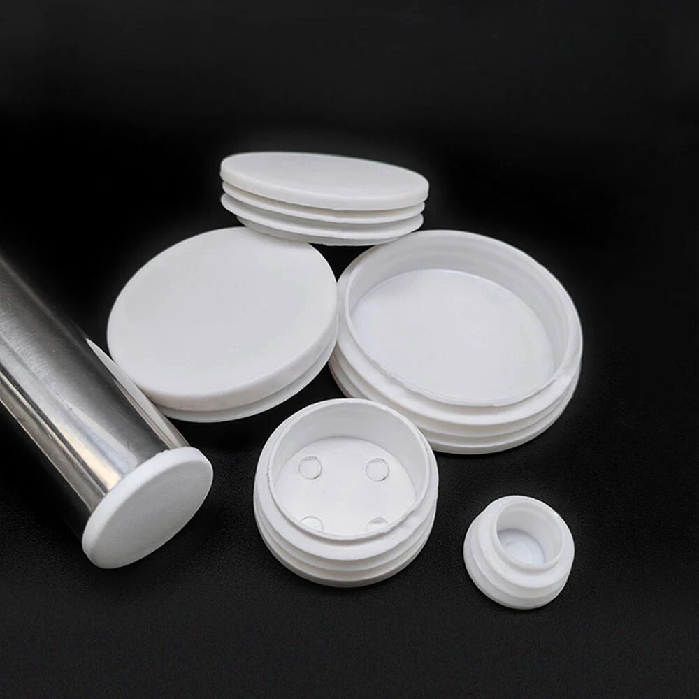 Plastic Round Inner Plug Steel Pipe End Blanking Caps Alloy Ladder Chair Leg Anti Slip Cover White Dia 13/16/1920/22/25mm-114mm