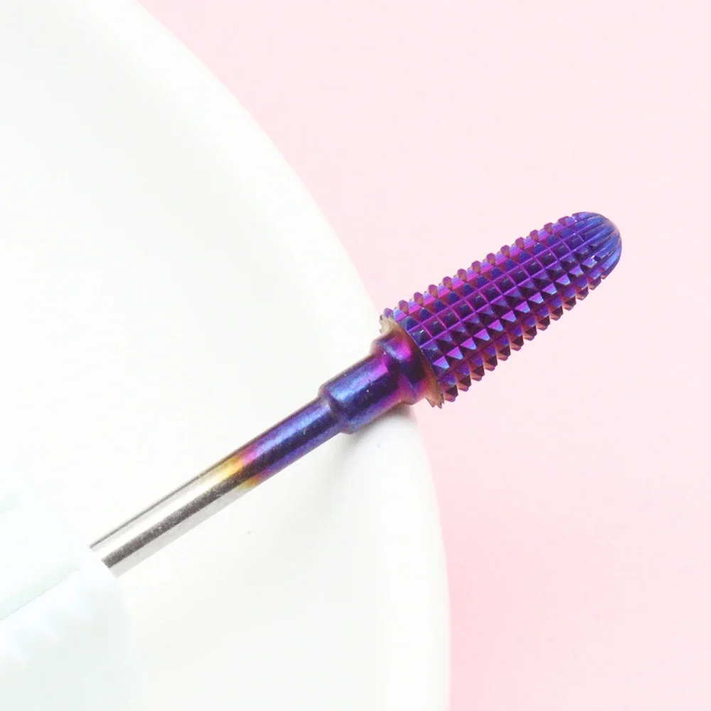 1Pcs 2way Purple Pro Whole Carbide Nail Drill Bits Nail Art Electric Drill Machine Files Nail Art Tools Cut And Polish Bottom