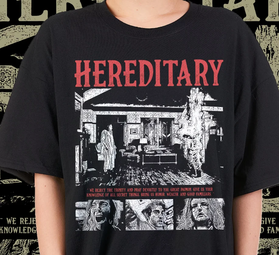 

Hereditary Vintage Tshirt Horror Tshirt Ari Aster Horror Movie Clothing Graphic Short Sleeve Shirt Unisex Men Women All-Season