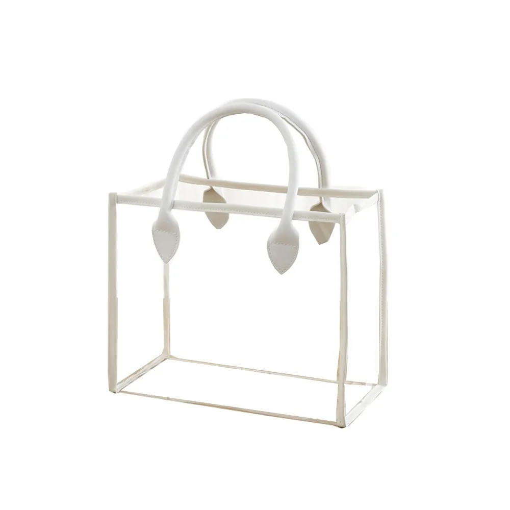 Waterproof Transparent Gift Bag Large Capacity Lightweight Women Shopping Bags Reusable Portable Wedding Candy Packaging Box