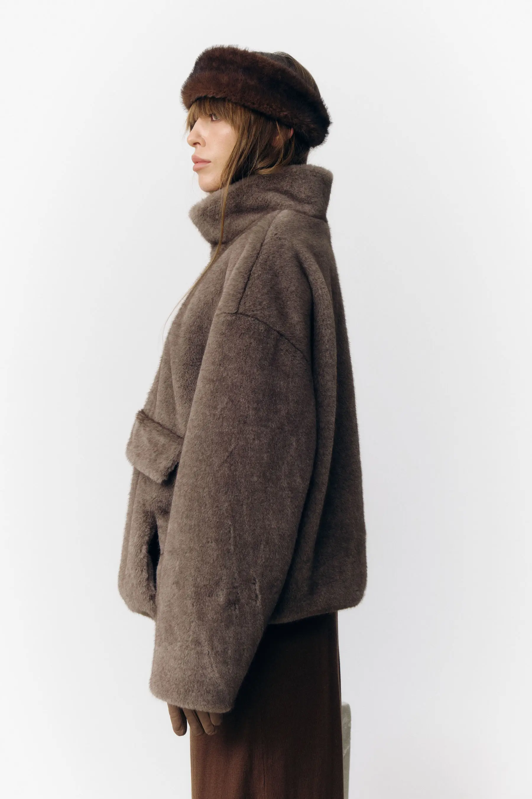 DFDG Women Teddy Fleece Pullover Fur 2026 Autumn Half Zip Stand Collar Loose Oversized Thick Warm Fluffy Casual Street Outerwear