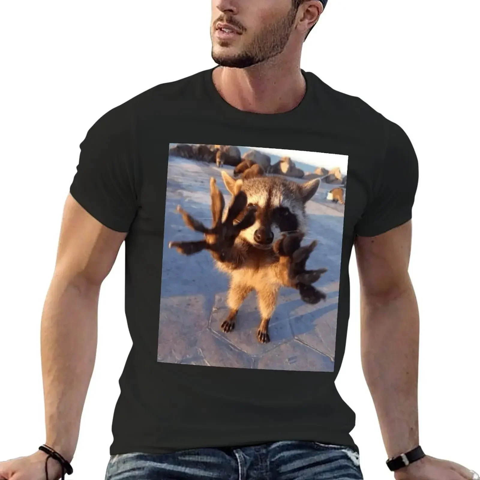 

Silly Raccoon Gonna Touch You T-Shirt oversizeds essential t shirt designer shirts mens big and tall t shirts