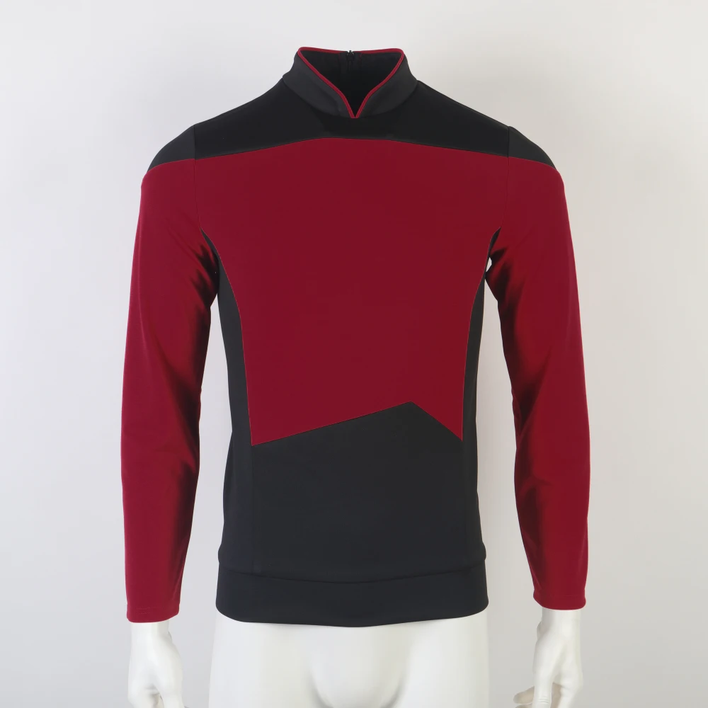 Star TNG The Next Generation Treks Camicia rossa Uniforme Costume Cosplay per uomo Cappotto Halloween Party Prop