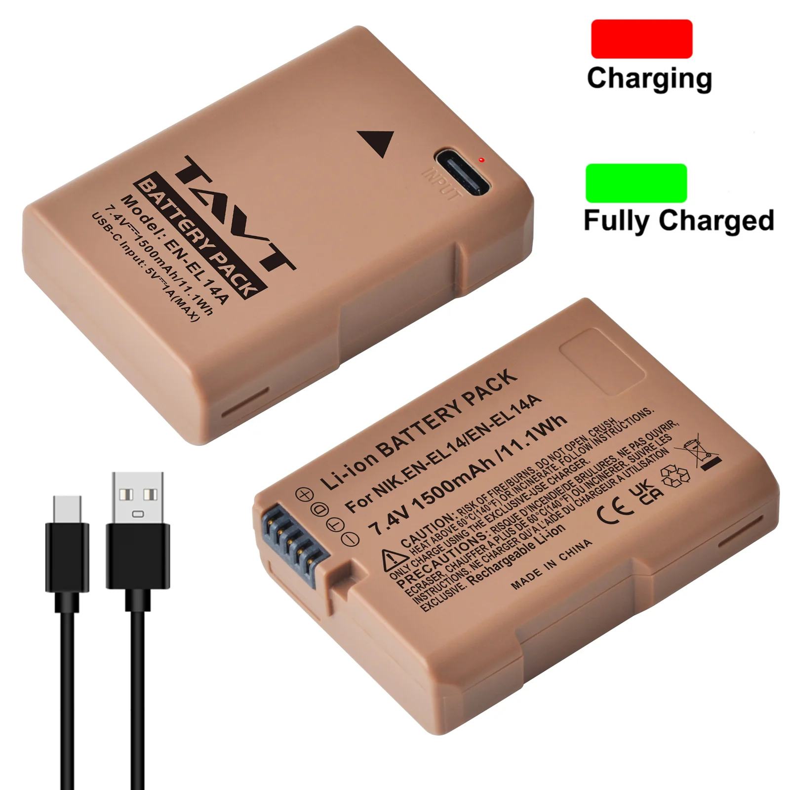 1500Mah EN-EL14 Usb…