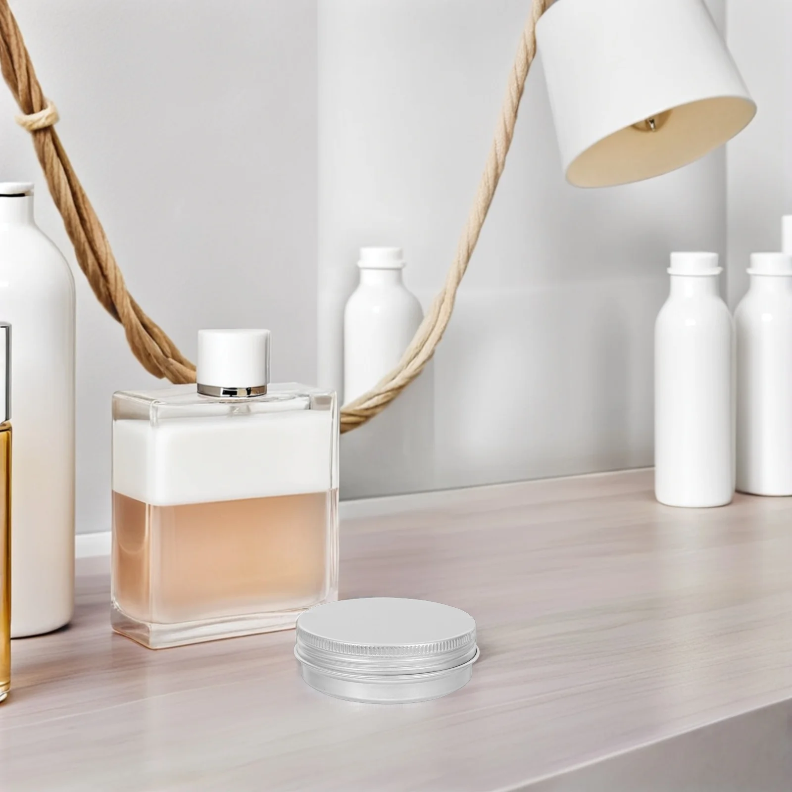 กระปุกอะลูมิเนียม 50 มล. ฝาปิดไร้รอยต่อ สำหรับครีม โลชั่น ลิปบาล์ม ขี้ผึ้ง ครีมแต่งหน้าแบบมิเนอรัล แป้งอะคริลิค