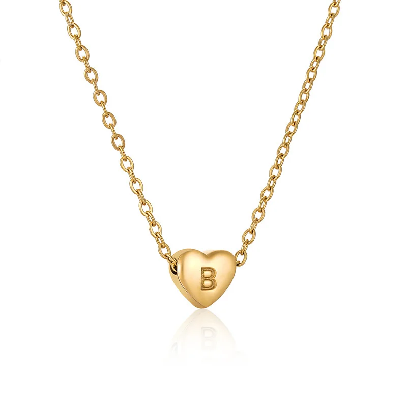 925 Sterling Silver Gold Letter Hearts Chain Pendant Necklace For Women and Men Fashion Engagement Jewelry Wedding Anniversary
