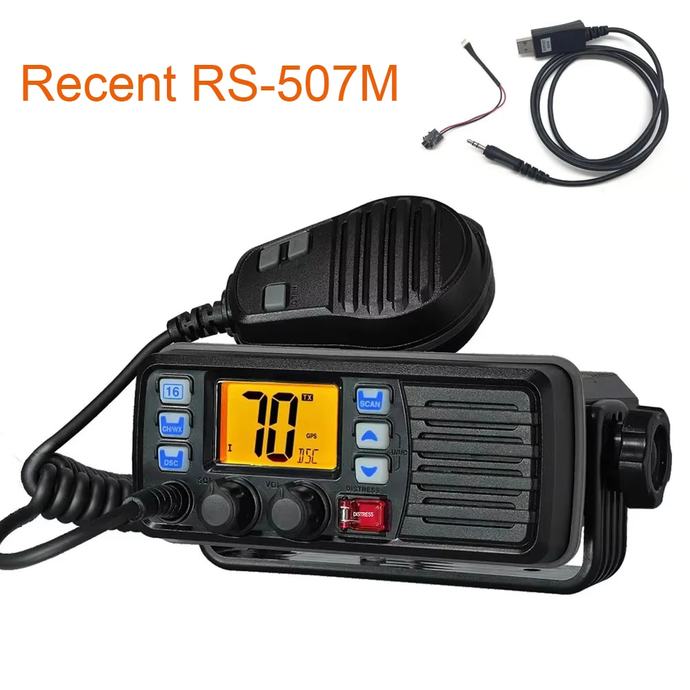 RS-507M reciente con GPS VHF Radio marina flotador Clase D canal meteorológico con alerta 25W Walkie Talkie móvil