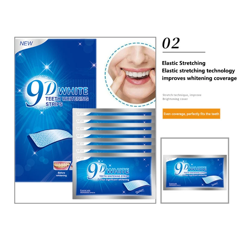 2026 5D Dental Whitening Patches Teeth Whitening Strips 7 Pairs of 28 Sheets