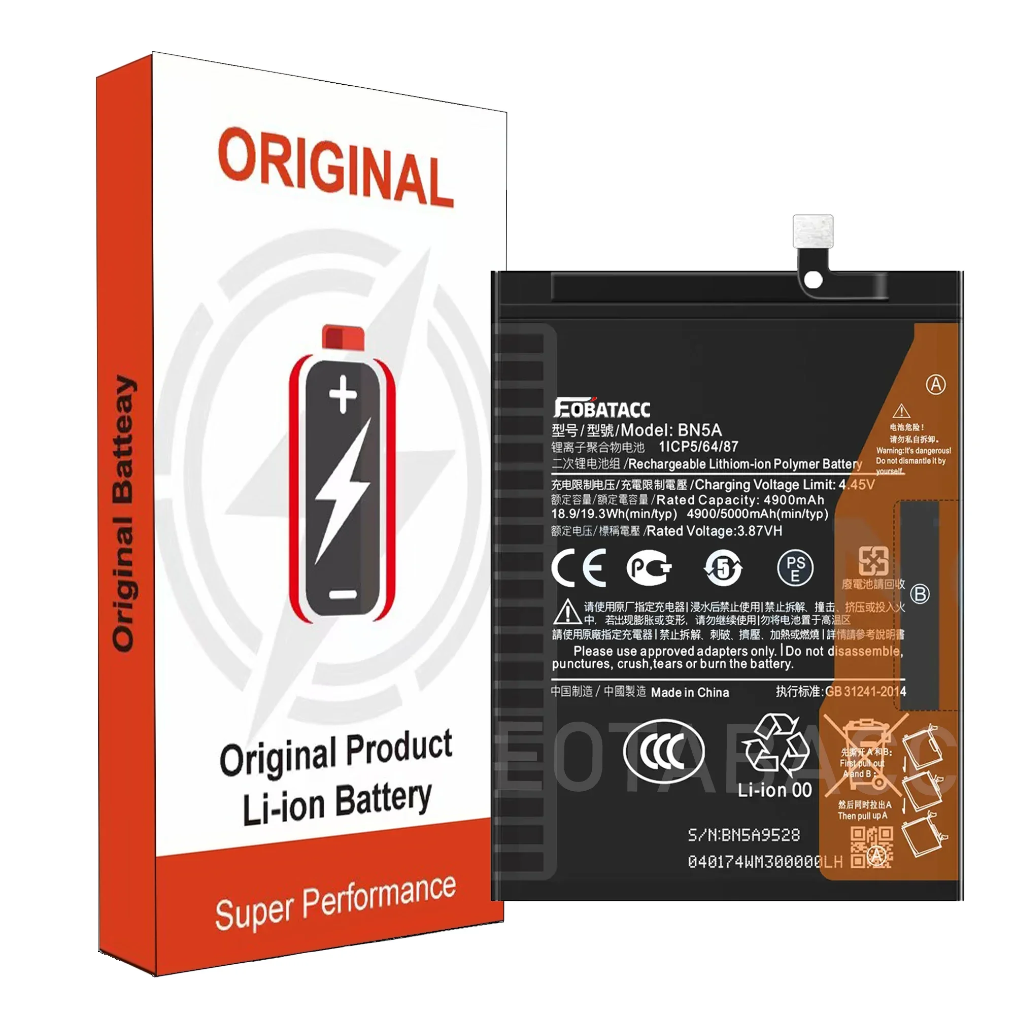2025 Years EOBATACC 100% BN5A 5000mAh Battery for Xiaomi POCO Mi3 Pro Mi 3 Pro/Redmi Note 10(5G)/Redmi 10 Phone Replacement