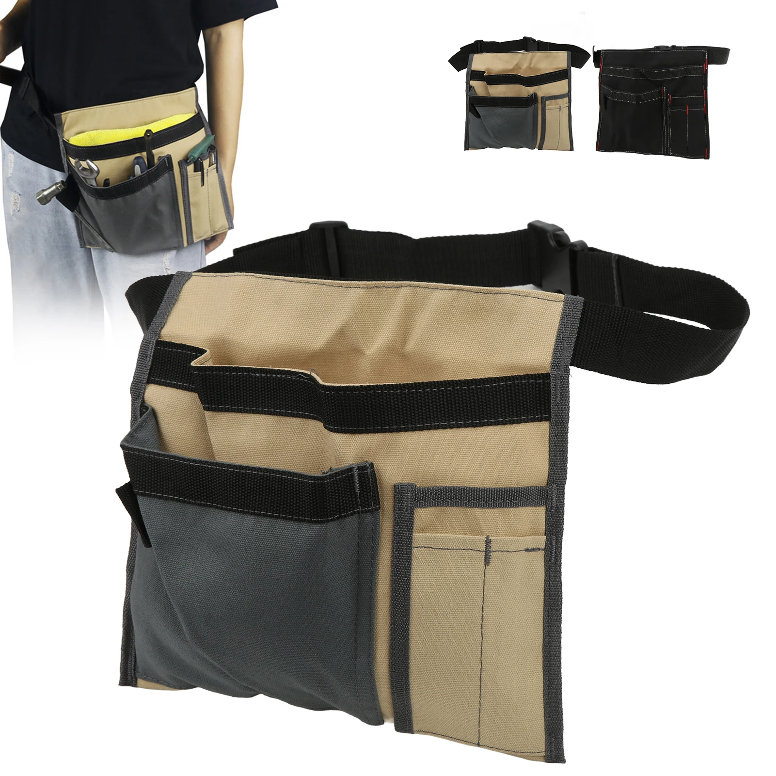 【New】Tool Belt Bag Waist Hanging Canvas Organizer Storage Bag for Screw Nail Nut Drill Bit Repair Kit