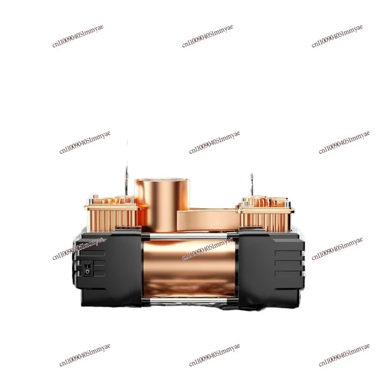 Double cylinder car air pump high pressure metal inflator 12v/220v plug-in