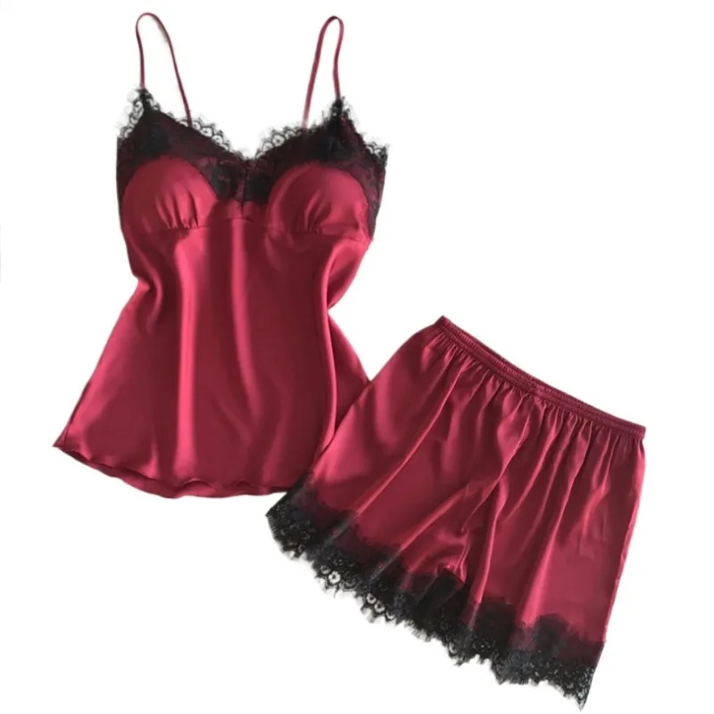 Sling Pajamas Female Summer Soft Silk with Cushion Sleepwear Homewear Gathered Large Size Sexy Nightwear Women Loungewear