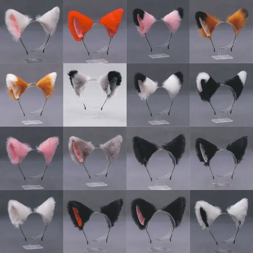 Fashion Furry Animal Ear Hair Hoops Plush Fox Ear Hair Bands Anime Cat Ear Headwear Party