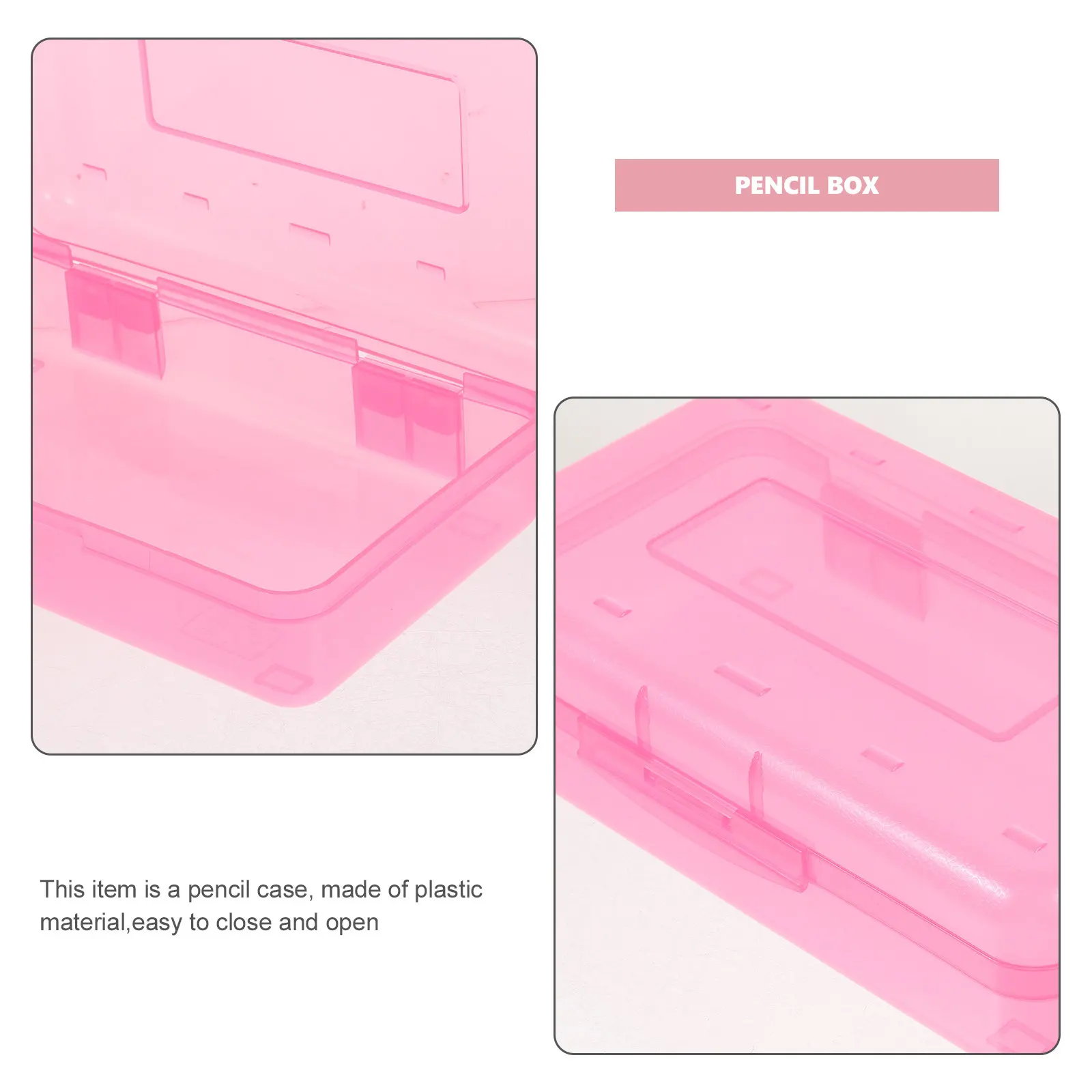 3Pcs Plastic Pencil Case Simple Creative Design Easy Open Close Multi Functional Organizer for School Office Home Stationery